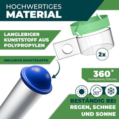 KESSER® Telescopische vlaggenmast - Verstelbaar - 6,30m - Zilver