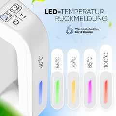 Stillstern Waterkoker met temperatuurregeling [1,7 l, 2200 W, 40-55-70-85-100 °C], 12 uur warmhouden, roestvrijstalen waterkoker met precisietuit, snelle opwarming, campingwaterkoker, matte afwerking