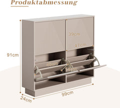 Schoenenkast - Schoenenrek - 99x24x91 cm - Moka - UEV