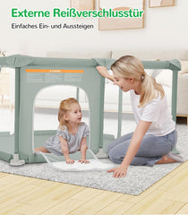 Grondbox - Baby box - Kinderbox - Babybox - Speelbox - 124x124 cm - Groen - Dripex