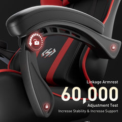 Ergonomische Bureaustoel -  Office Chair - Gamestoel - Volwassenen - Zwart/Rood - HLDIRECT •