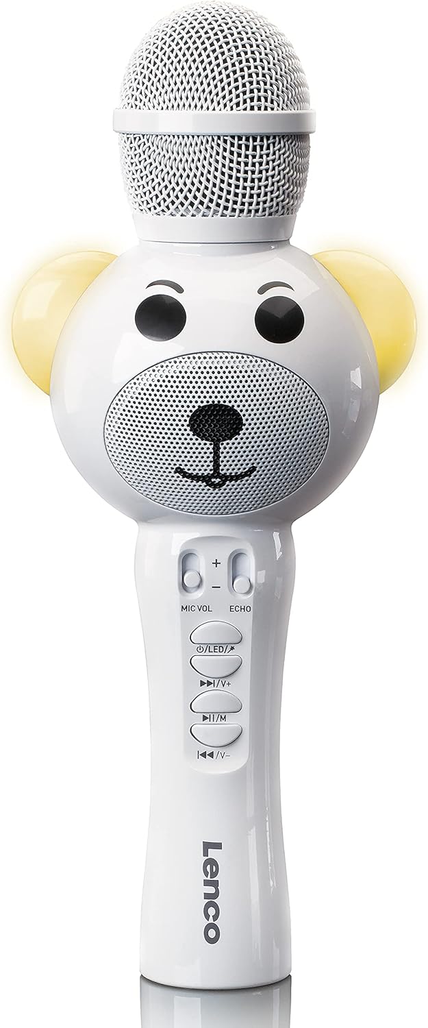 Karaoke Microfoon – met Bluetooth - Wit – Lenco - BMC-060