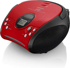 Draagbare radio - Boombox - CD Speler - Rood - Lenco - SCD-24 •