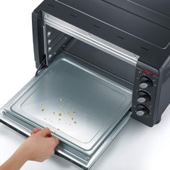 SEVERIN TO 9560 bak- en toaststoffen (1.500 W, incl. pizzasteen, grillrooster en bakplaat, 20 L) zilver/zwart •