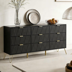 Commode - Dressoir - Ladekast - 150x34x74 cm - Zwart - UEV
