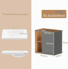 Wastafelkast - Wastafelmeubel - Wastafelonderkast - 50,5 cm - Grijs - UEV