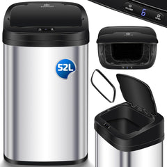 KESSER® Sensor vuilnisemmer keuken 52 L | Automatische met bewegingssensor afvalemmer & soft-close deksel | vuilnisbak met touch bedieningspaneel & sensor | LCD-display | roestvrij staal | incl.