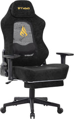 Symino Gamingstoel, computerstoel met voetensteun, verstelbare lendensteun, hoofdsteun, PU-leer, pc-stoel, ergonomische gamingstoel voor volwassenen en tieners