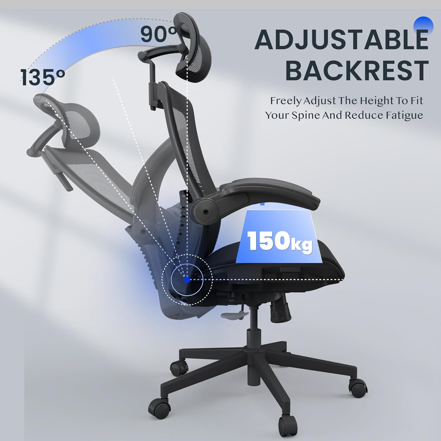 Ergonomische Bureaustoel -  Office Chair - Gamestoel - Volwassenen - Zwart - FLEXISPOT