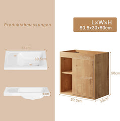 Wastafelkast - Wastafelmeubel - Wastafelonderkast - 50,5 cm - Bruin - UEV