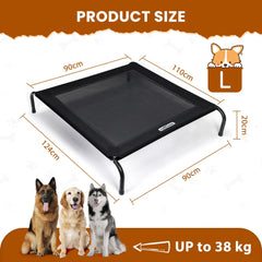 Hondenbed op pootjes – Grijs - 124x90 cm - Zwart - Nobleza •