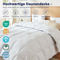 Donsdeken - Dons dekbed - 4 seizoenen - 155x220 cm - Wit - BedFabtasy