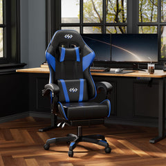 Ergonomische Bureaustoel -  Office Chair - Gamestoel - Volwassenen - Zwart/Blauw - HLDIRECT