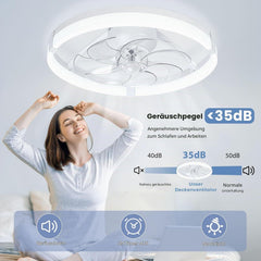 Aigostar Plafondventilator met verlichting en afstandsbediening, stille plafondlamp met ventilator, timer en nachtlampje, 6 snelheden, dimbare led, plafondlamp voor slaapkamer en woonkamer