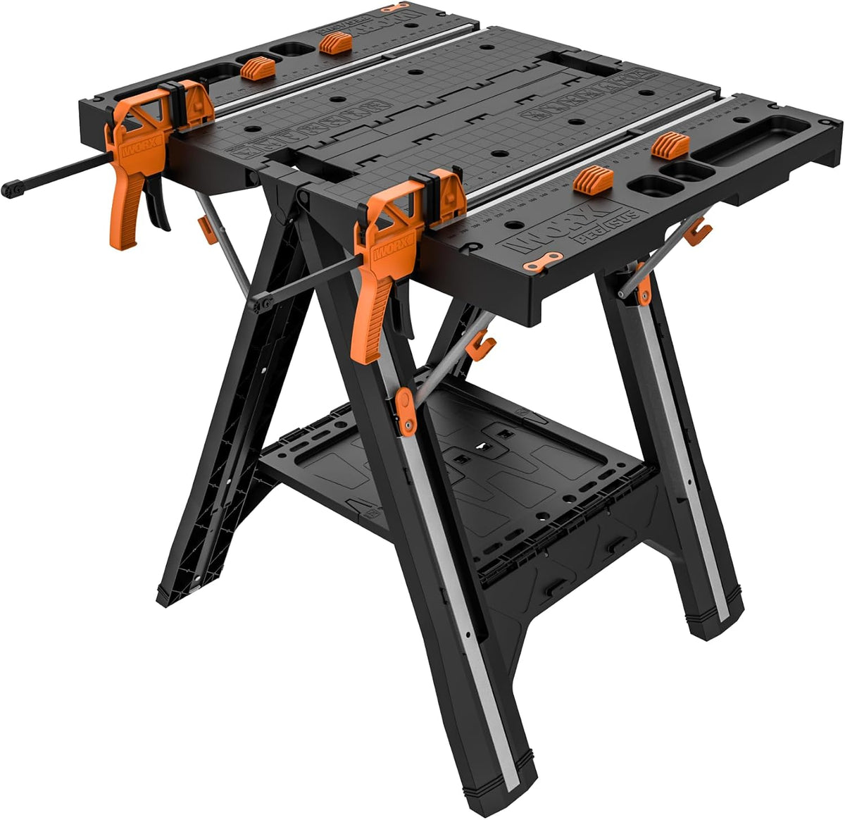 WORX Pegasus WX051 mobiele multifunctionele werkbank, max. belasting 450kg, inklapbaar voor de werkplaats, incl. snelklemvoorziening