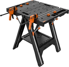 WORX Pegasus WX051 mobiele multifunctionele werkbank, max. belasting 450kg, inklapbaar voor de werkplaats, incl. snelklemvoorziening