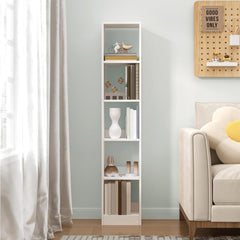 Hzuaneri BC09503X Boekenkast, 5-laagse boekenkast, kubusrek, moderne open plank van hout, opbergplanken en presentatieplanken voor woonkamer, thuiskantoor, slaapkamer, wit