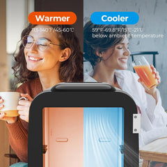 OSTBA Mini draagbare koelkast, 4 liter/6 blikjes dranken en huidverzorging minikoelkast voor slaapkamer, auto, bureau, twee versnellingen - koeler en warmer (zwart)