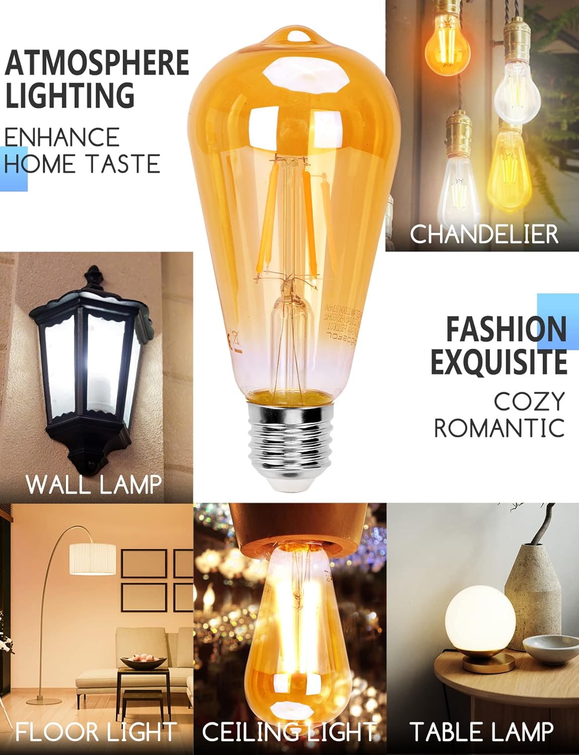 Aigostar LED Gloeilamp - Dimbaar - 6W - E27 - 4 Stuks