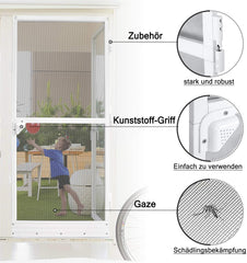 Insectenhor - Hor voor deur - Horrengaas - Vliegengordijn - 120x240 cm - Wit - Aufun