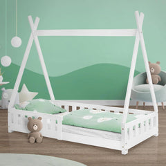 Kinderbed - Peuterbed - Tipi bed - 80x160 cm - Wit - ML-Design