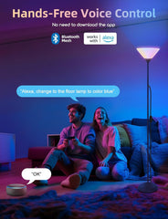 Vloerlamp - Staande lamp LED - 175 cm - Grijs - Aigostar •