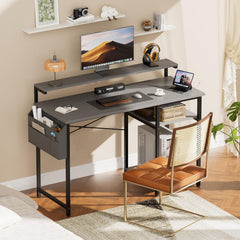 Bureau - Computertafel - Computerbureau - 120x48 cm - Grijs - HLONONE