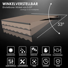 KESSER® Luifel - Zonnescherm - 300x250cm - Taupe