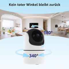 SONOFF CAM-PT2 Bewakingscamera voor binnen, 1080P, zwenk-/kantelbare wifi-camera met 360°-zicht, bewegingsdetectie, nachtzicht, nachtzicht, 2-weg audio, privacymodus, compatibel met Alexa en Google