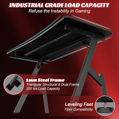 Gaming bureau - Gaming desk - Gaming tafel - 120x60 cm - Zwart - HLDIRECT