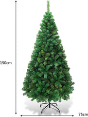 COSTWAY Imitatiekerstboom met metalen standaard, groen, 150cm
