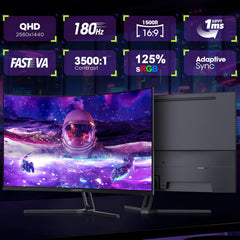 Gaming Monitor - Beeldscherm computer - 32 inch - Curved - 180Hz - QHD - Amzfast