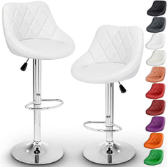 Barkrukken, 2-delige set, keuze uit 10 kleuren, 360 graden vrij draaibaar, hoogteverstelling zitting: 60 – 80 cm, wit