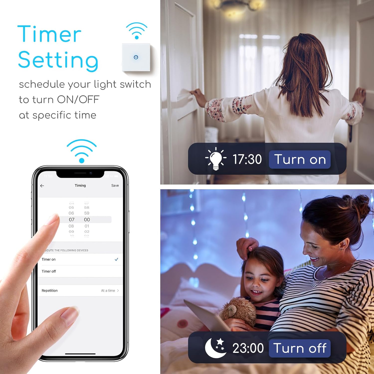 Aigostar Touch Lichtschakelaar - Lichtknop - Wifi/App - 2 stuks