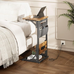 Laptoptafel - Bijzettafel - Verstelbaar - 70x40x30 - Bruin - HLDIRECT