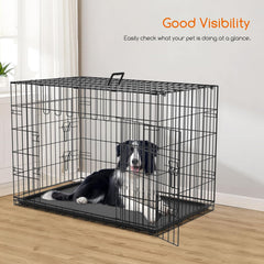 Hondenbench - Hondenren - Bench voor honden - 107x69x75,5 cm - Zwart - Nobleza