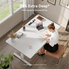 Zit sta bureau - Elektrisch - Verstelbaar - 140x80cm - Wit - HLDIRECT