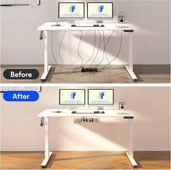 Zit sta bureau - Elektrisch - Verstelbaar - 140x60 cm - Wit - QE1W - FLEXISPOT