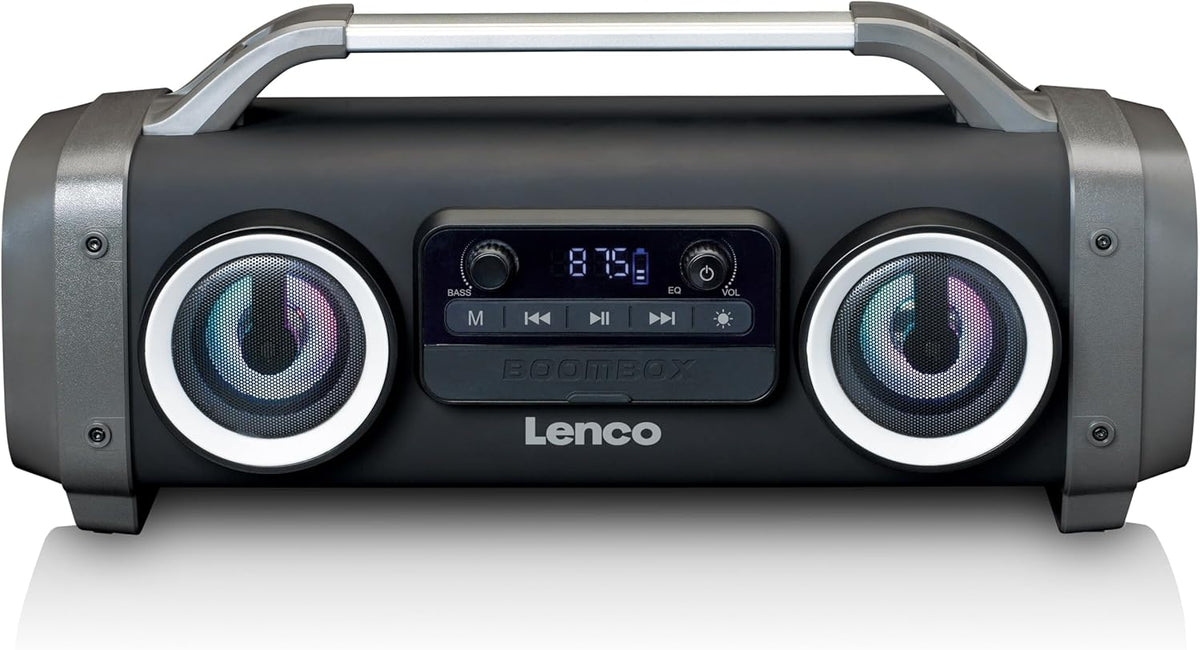 Lenco SPR-100BK - Bluetooth Speaker Draadloos - LED Licht - Zwart •