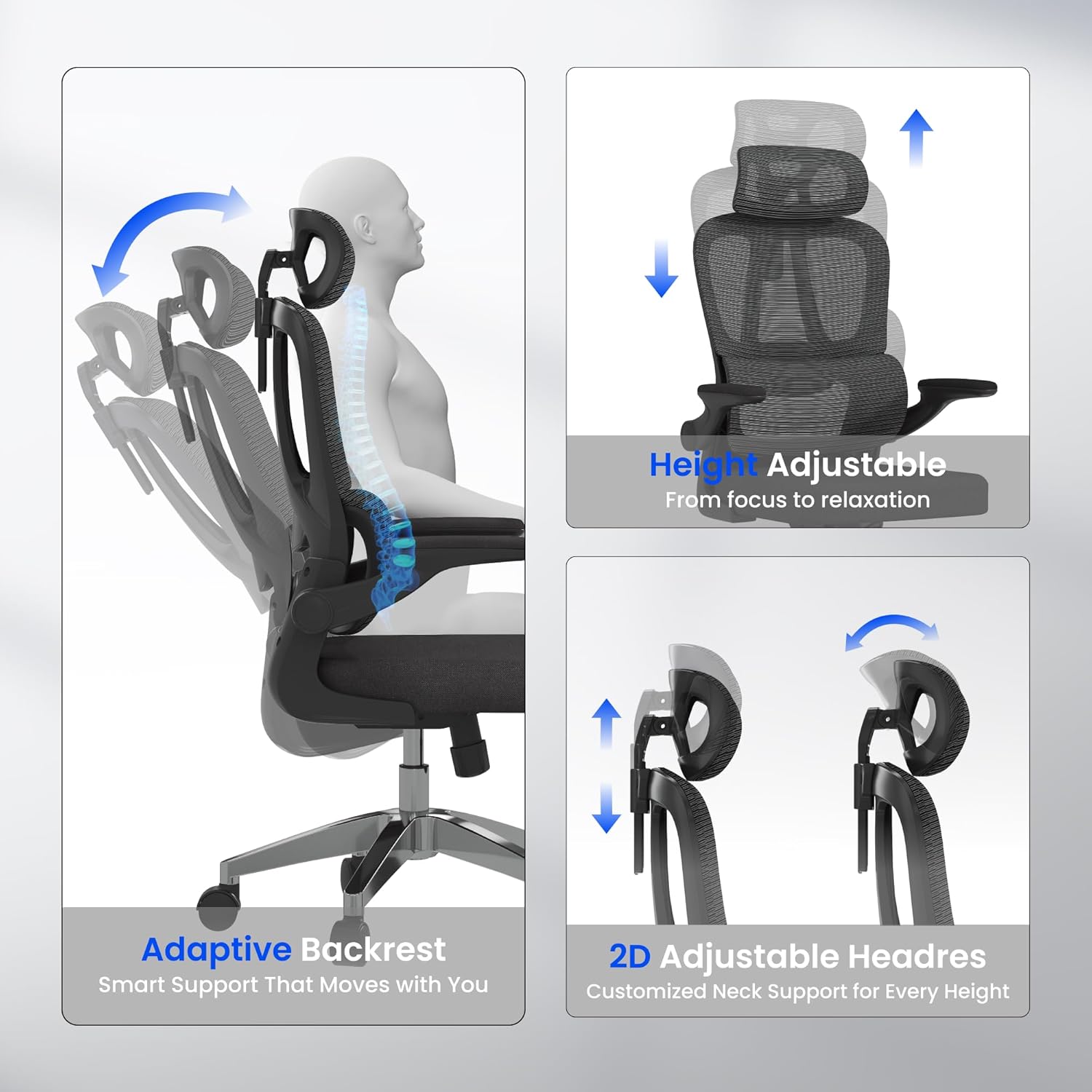 Ergonomische Bureaustoel -  Office Chair - Gamestoel - Volwassenen - Zwart - FLEXISPOT