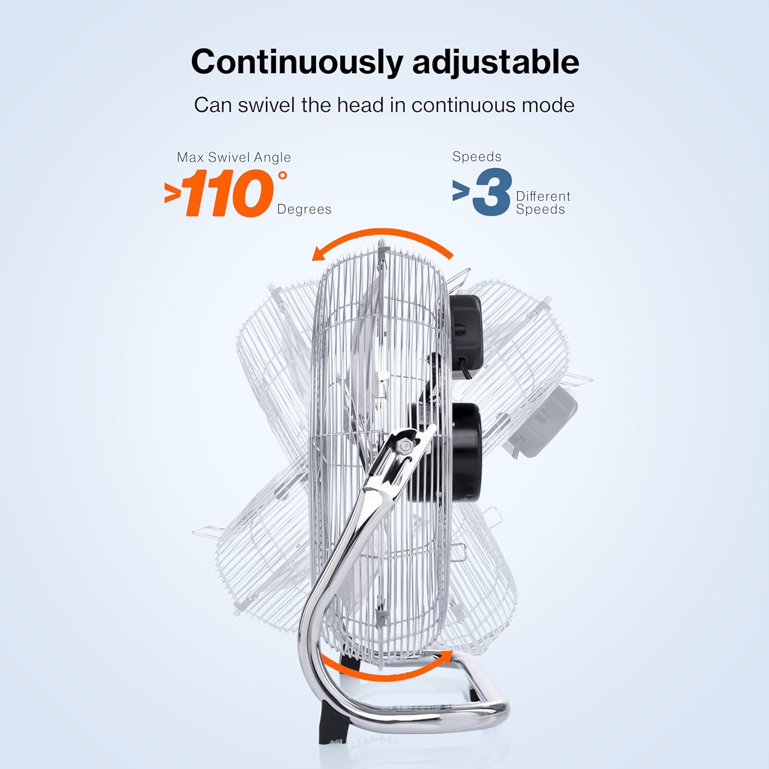 Aerson Vloerventilator - 30cm - 3 standen - 55W - Zilver