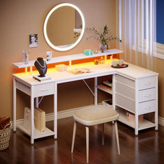 Bureau - Computertafel - Hoekbureau - 140x79 cm - Bruin - Seventable