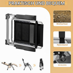 ST 2 stuks zonnebed, inklapbaar, tuinligstoel, weerbestendig, met ergonomisch kussen, ligstoel voor in de tuin met nekkussen, bekerhouder, zijzak, strandstoel, verstelbare rugleuning, beige