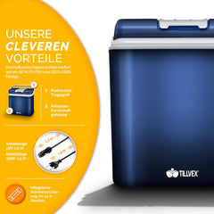 Koelbox Elektrisch – 12V en 230 volt - Coolbox - Frigobox - 24L – Blauw
