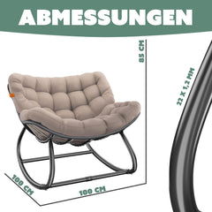 KESSER® Ergonomische schommelstoel - Relaxstoel - Antislip - Beige •