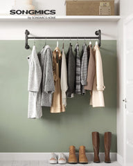 SONGMICS Kledingrek voor aan de muur, set van 2, 110 x 30 x 29,5 cm, tot 60 kg belastbaar