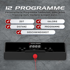 Walden F2800 Elektrische loopband voor thuis, kantoor, joggen, hardlopen, ultradun, smal, fitness, workout, afstandsbediening, Walden F2800 (F2800DE)