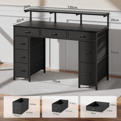 Bureau - Computertafel - Computerbureau - 120x50 cm - Zwart - HLDIRECT