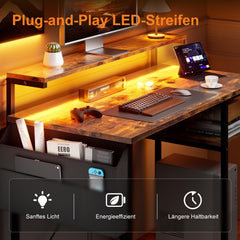Bureau - Computertafel - Computerbureau - 120x48 cm - Bruin
