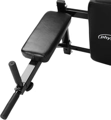 Physionics® Dip-station - voor wandmontage, 4 antislip handgrepen, verstelbaar, met bekleding van kunstleer - dipstangen, rugtrainer, buiktrainer